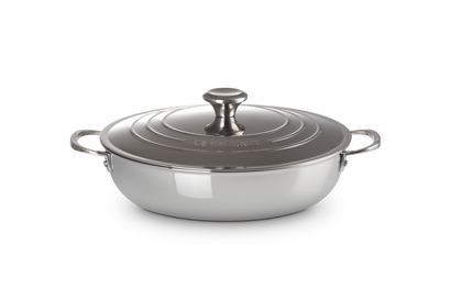 Tegame basso con coperchio in acciaio inox