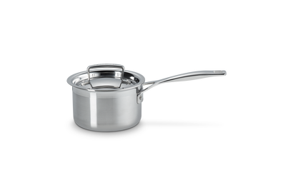 Casseruola manico lungo con coperchio in acciaio inox
