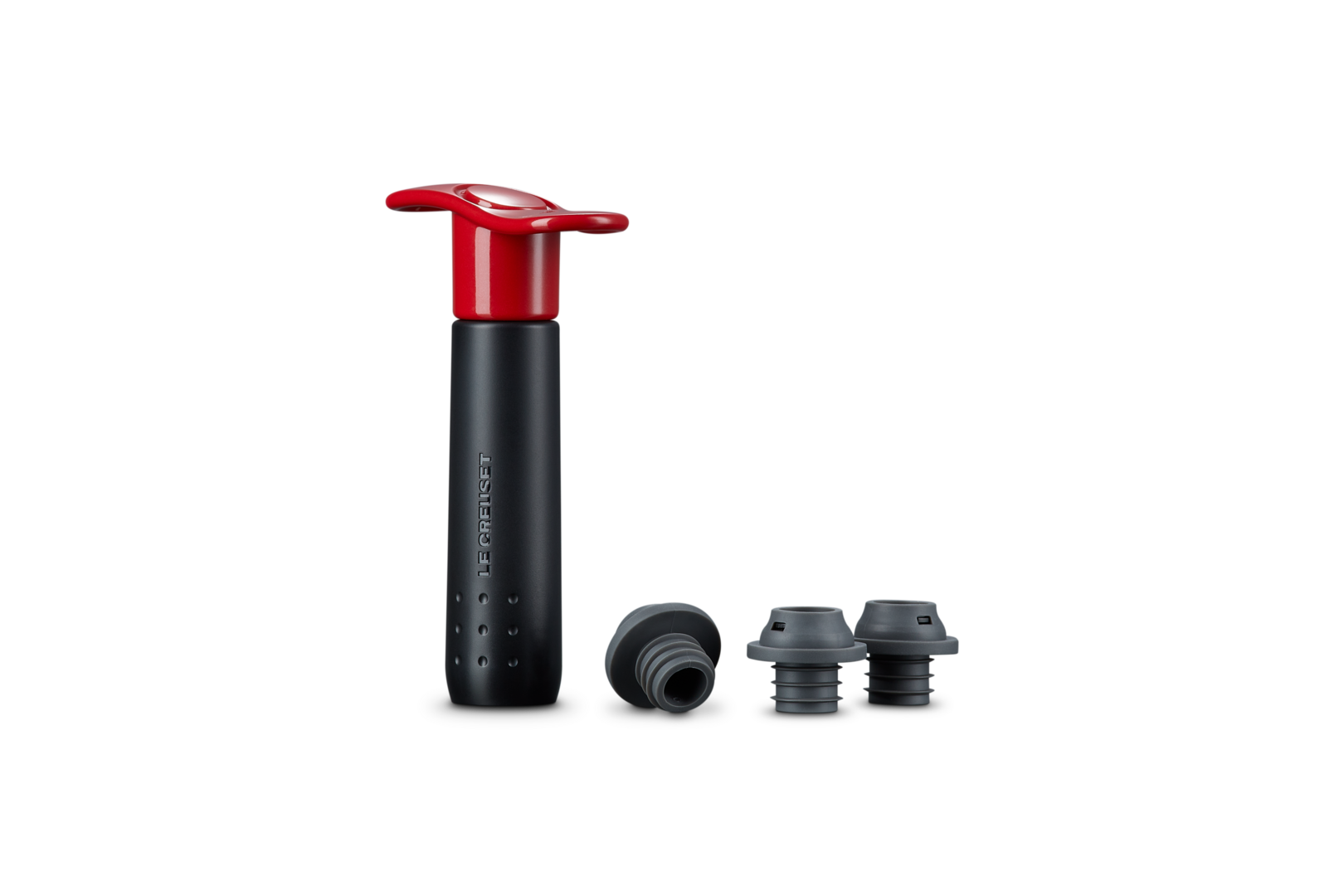 Le Creuset Pompetta per Vino in Plastica con 3 Tappi Nero Matt WA 137 