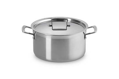 Casseruola alta con coperchio in acciaio inox