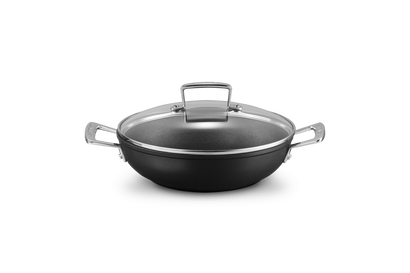 Tegame basso in alluminio antiaderente con coperchio vetro