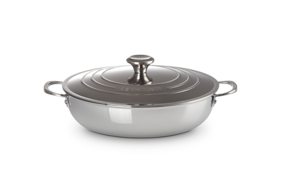 Tegame basso con coperchio in acciaio inox