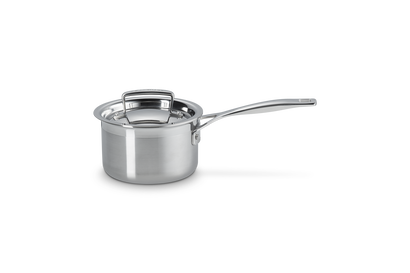 Casseruola manico lungo con coperchio in acciaio inox