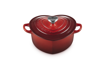Cocotte a cuore in ghisa vetrificata con pomello a cuore