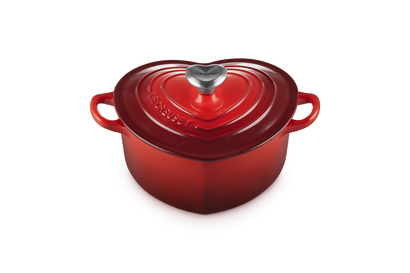 Cocotte a cuore in ghisa vetrificata con pomello a cuore