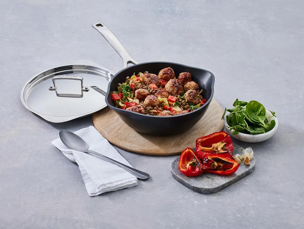 Polpette di salsiccia e lenticchie stufate al finocchio