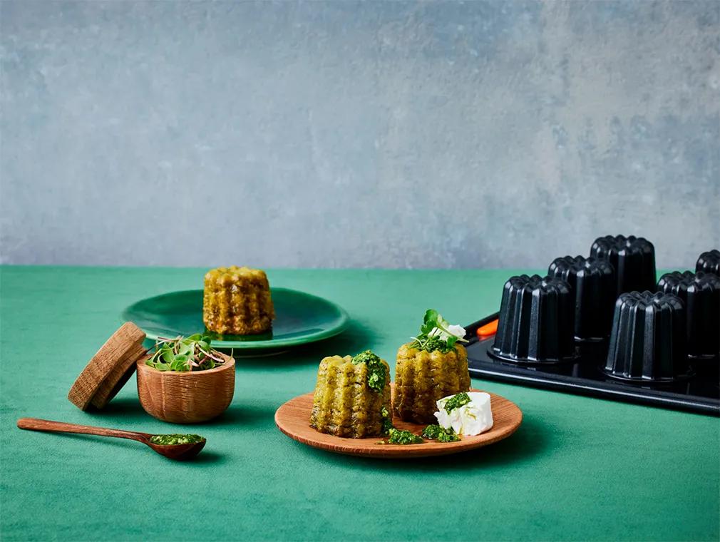 Cannelé verdi alla rucola