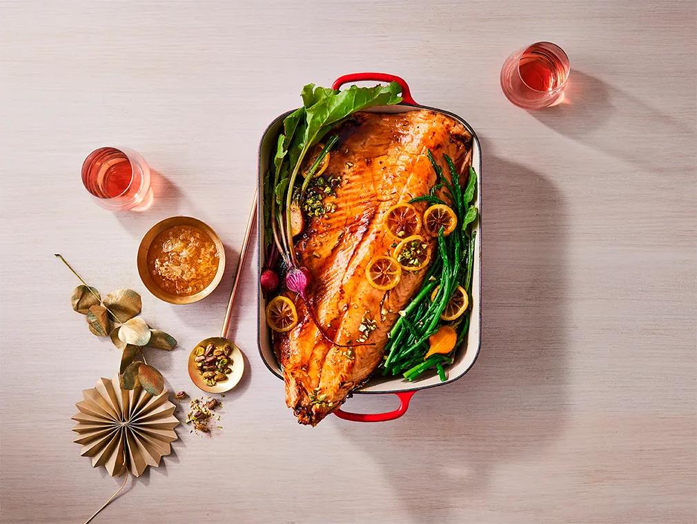 Filetto di salmone con verdure di stagione