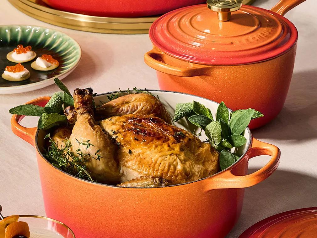 Pollo brasato allo spumante con erbe aromatiche